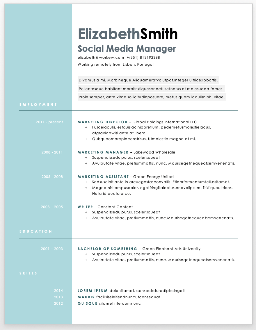 remote work from home resume sample