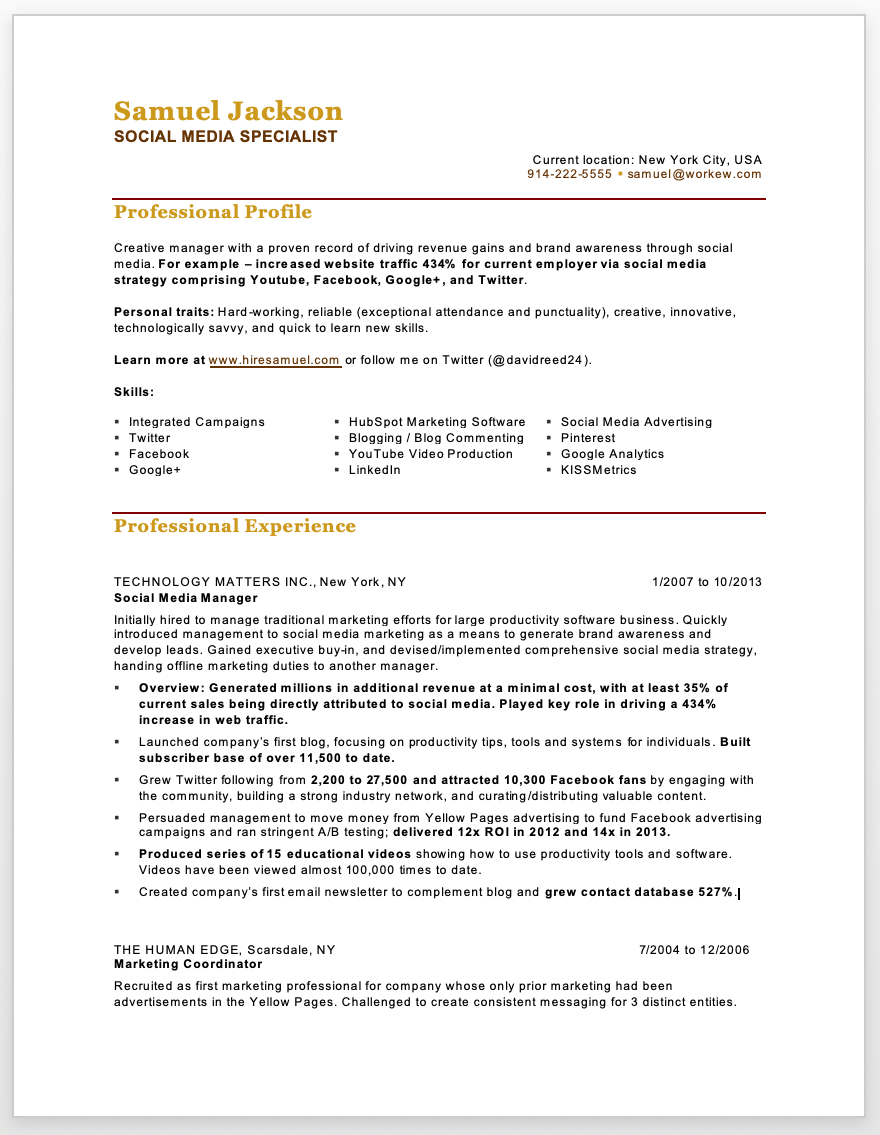 Remote Work Resume Template