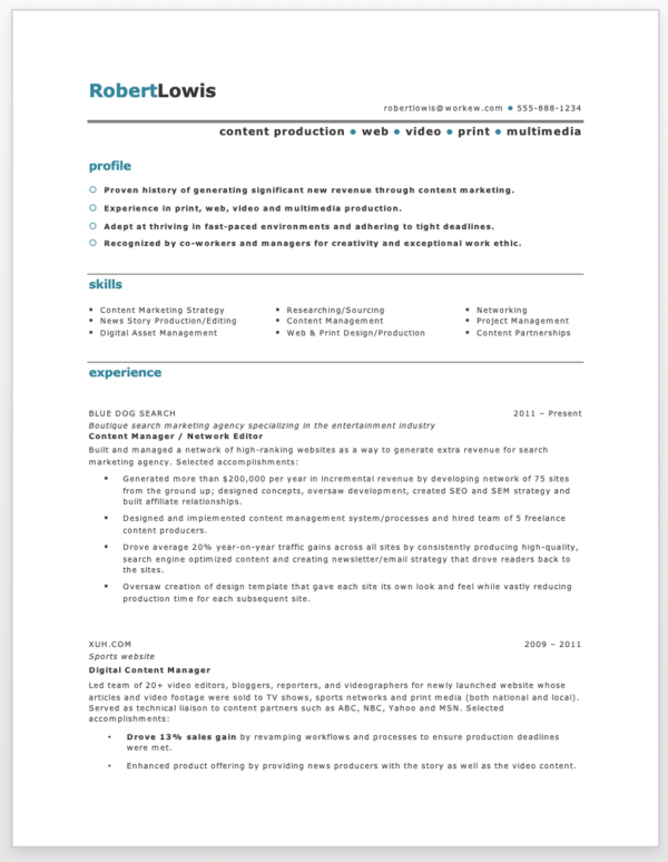 remote work from home resume